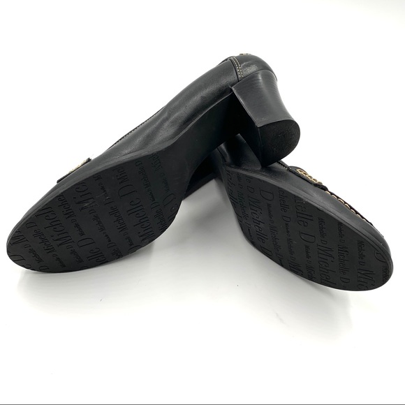 Michelle D Leather Black Heels - Picture 7 of 7